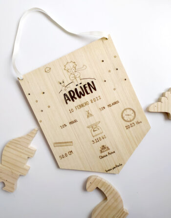 Banderín de madera pino-personalizada